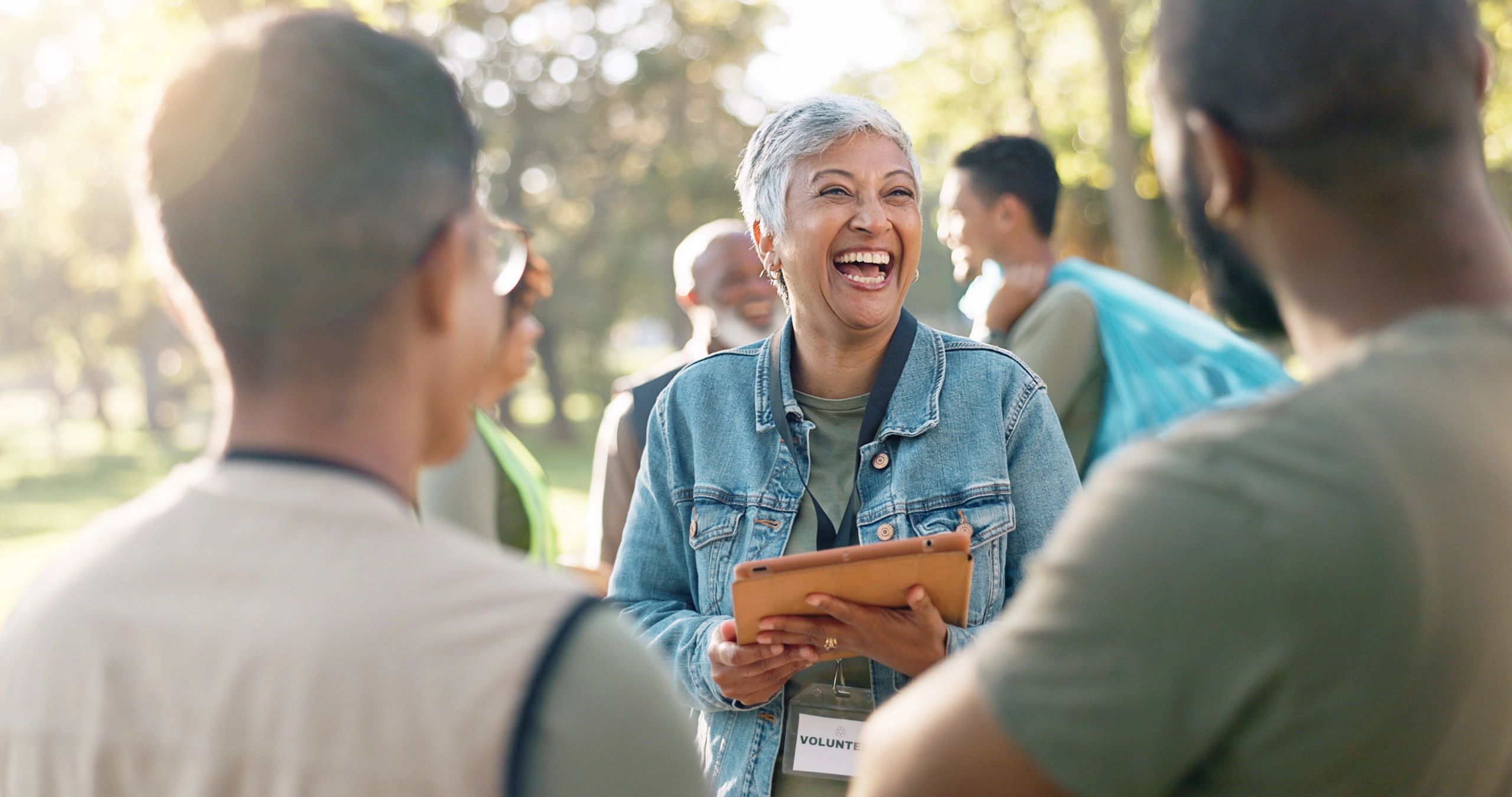 diverse seniors volunteering